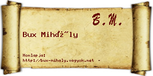 Bux Mihály névjegykártya